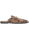 Stella Mccartney Python-effect Faux-leather Backless Loafers In Brown/black