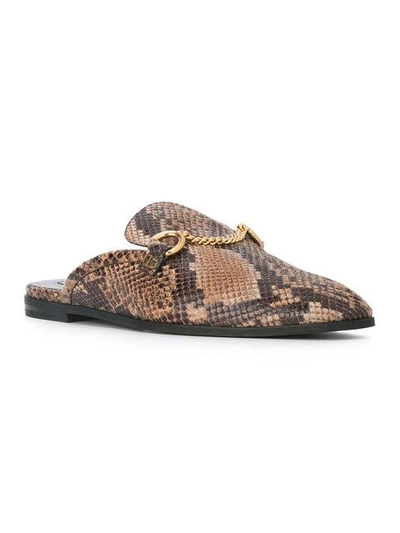 At interagere Uretfærdighed indre Stella Mccartney Python-effect Faux-leather Backless Loafers In Black Nude  | ModeSens