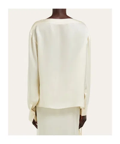 Ferragamo Lace-up Detail Top In Neutral