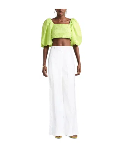 Max Mara Solid Colour Wide-leg Trousers In White