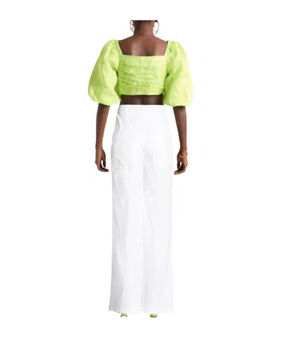 Max Mara Solid Colour Wide-leg Trousers In White