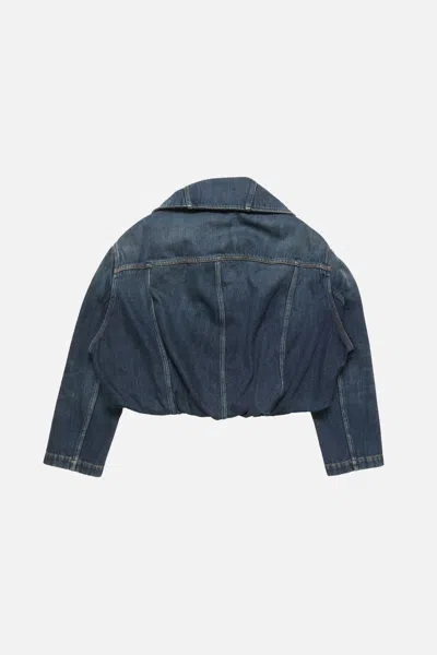 Acne Studios Cropped Denim Jacket In Blue