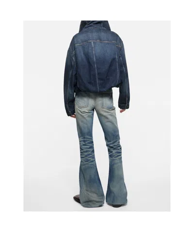 Acne Studios Cropped Denim Jacket In Blue
