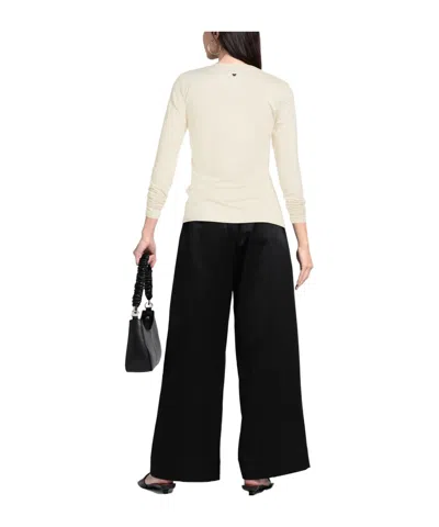 Weekend Max Mara Basic Solidcolor Longsleeve Tshirt In Beige