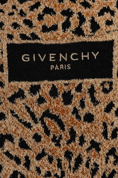 Givenchy Abito Mini In Jacquard Leopardato In Brown