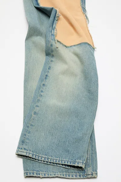 Acne Studios Suede Panel Jeans In Blue