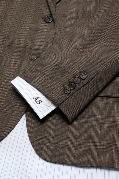 Acne Studios Layered Wool Suit Jacket In Brown/black