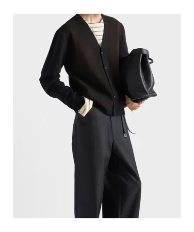Prada Wool Cardigan In Black