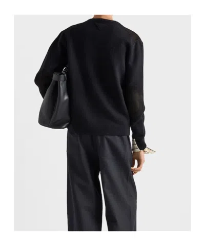 Prada Wool Cardigan In Black