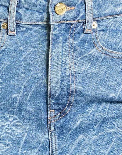 Ganni Solid Colour Bootcut Jeans In Blue