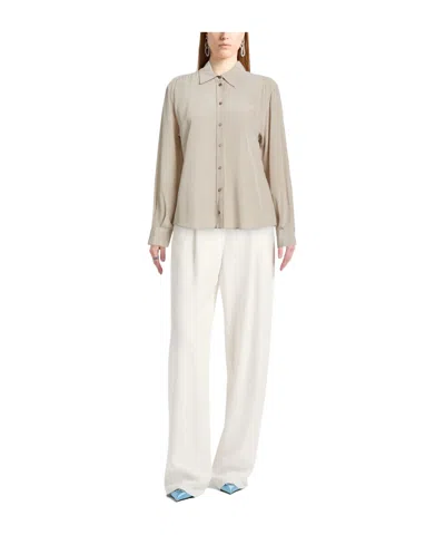 Dolce & Gabbana Solid Colour Silk Shirts In Grey