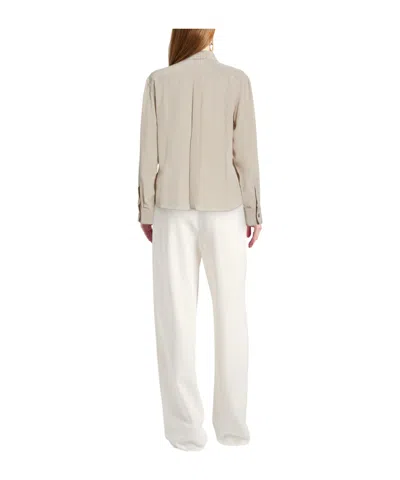 Dolce & Gabbana Solid Colour Silk Shirts In Grey