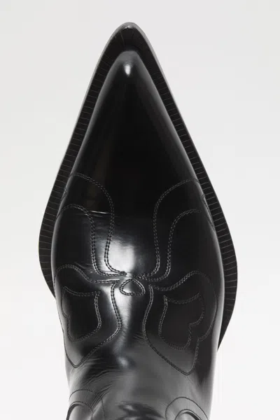 Acne Studios Pointed-toe Western Ankle Boots In Black