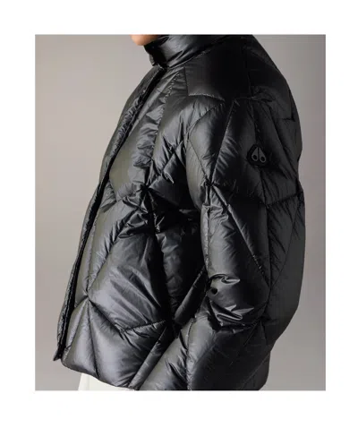 Moose Knuckles Long-sleeved Down Jacket In Black