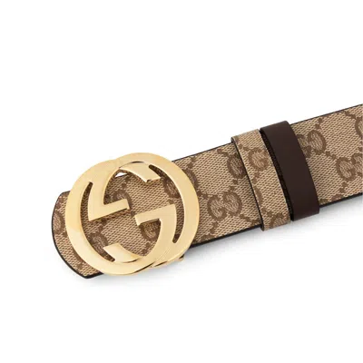 Gucci Interlocking G Reversible Belt In Brown