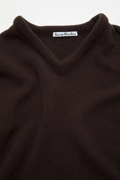 Acne Studios Layered Wool Sweater In Brown