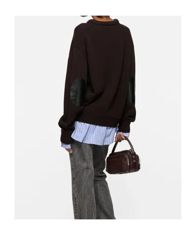Acne Studios Layered Wool Sweater In Brown