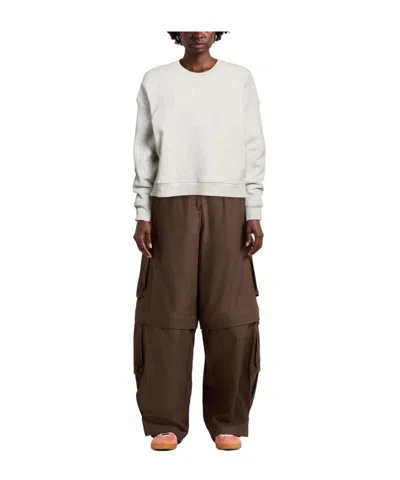 Weekend Max Mara Solid Color Fleece Long-sleeve Sweatshirt In Gray