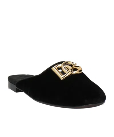 Dolce & Gabbana Solid Color Mules In Black