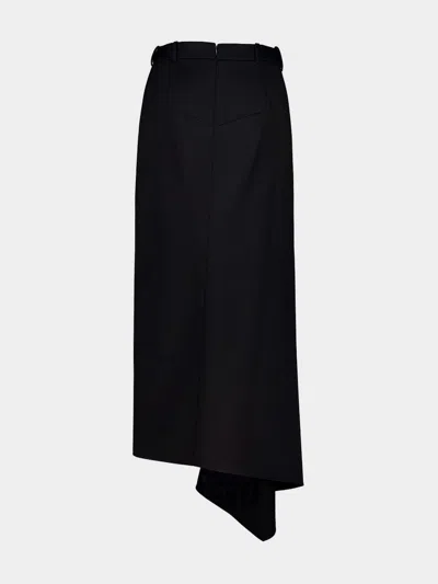 Givenchy Slashed Asymmetric Midi Skirt In Black