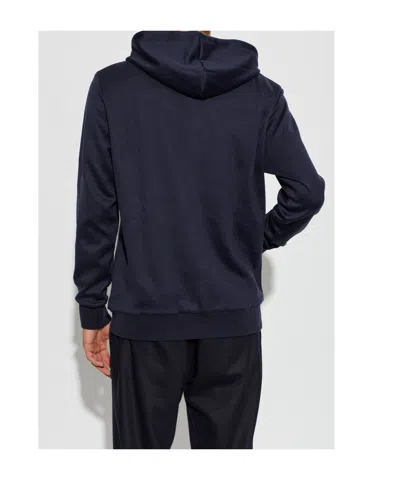Eleventy Zip-up Drawstring Hoodie In Blue