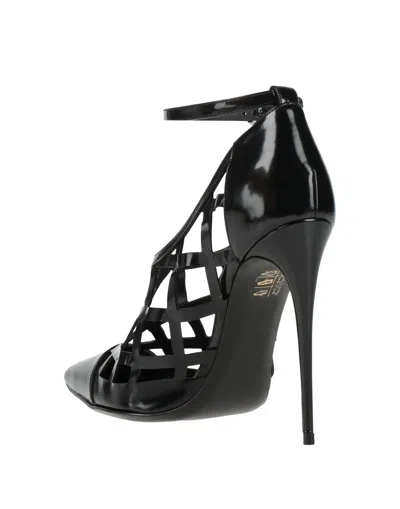 Dolce & Gabbana Glossed-leather Courts In Black
