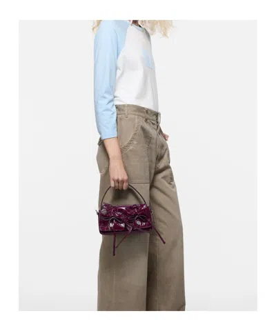 Acne Studios Multipocket Micro Bag In Berry Powder