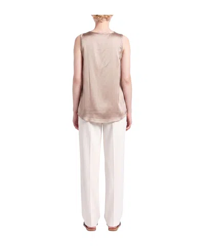 Brunello Cucinelli Solid Colour Tops In Neutral