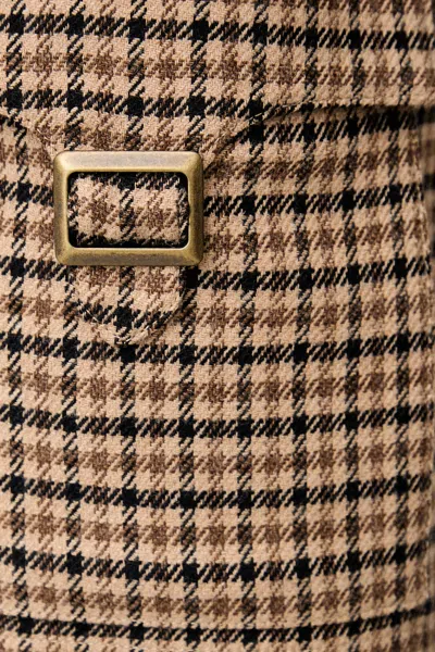 Seventy Check-pattern Flap-pocket Mini Skirt In Brown