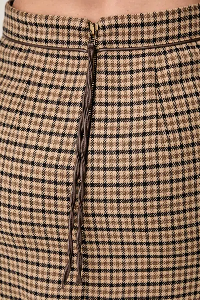 Seventy Check-pattern Flap-pocket Mini Skirt In Brown