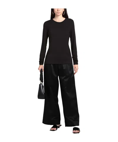 Weekend Max Mara Basic Solidcolor Longsleeve Tshirt In Black