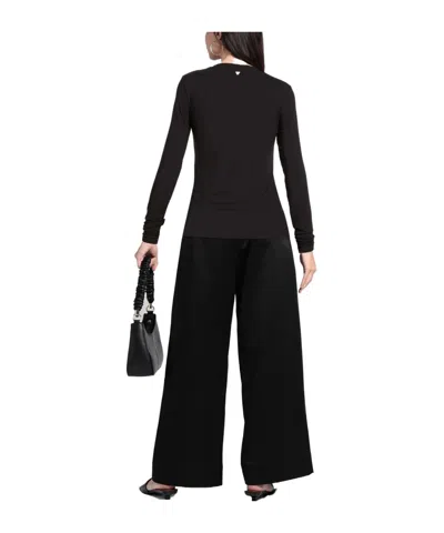 Weekend Max Mara Basic Solidcolor Longsleeve Tshirt In Black