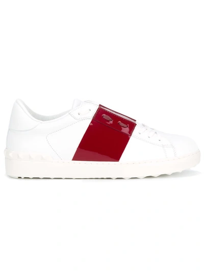 Valentino Garavani Open Sneakers In Bianco Scarlet|bianco