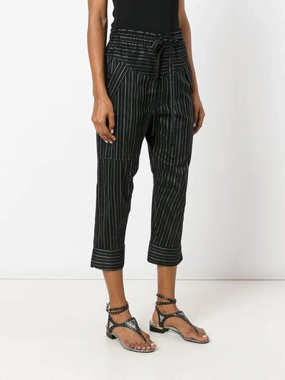 Shop Isabel Marant Striped Cropped Trousers