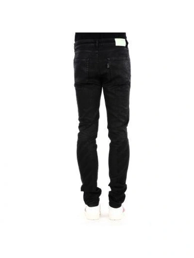 Shop Off-white Black Diagonal Spray Denim Trousers