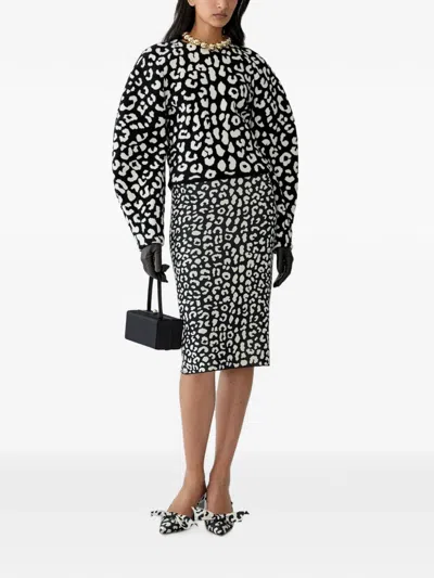 Carolina Herrera Leopard-patterned Sweater In Black