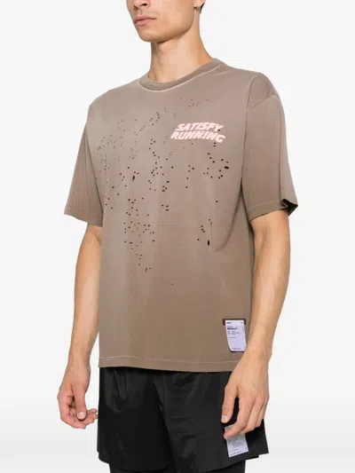 Satisfy Mothtech Distressed T-shirt In Brown