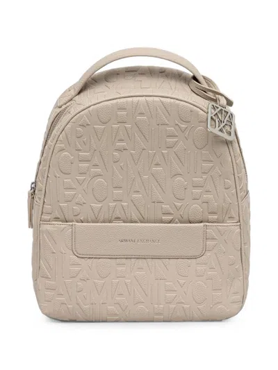Armani Exchange Logo-embossed Backpack In Purple