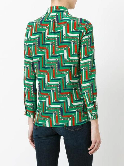 Shop Gucci Printed Shirt In Green