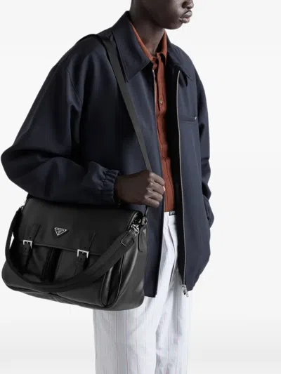 Prada Leather Shoulder Bag In Pattern