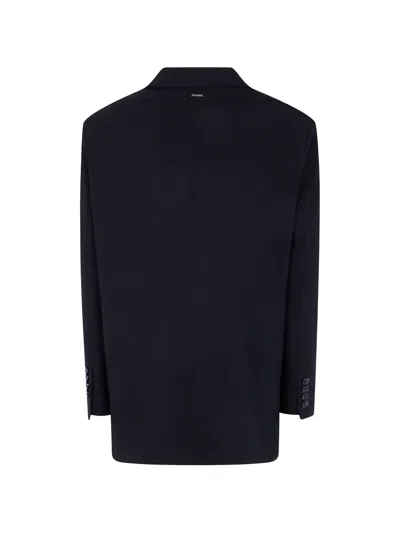 Twinset Double-breasted Long-sleeve Blazer In Blue