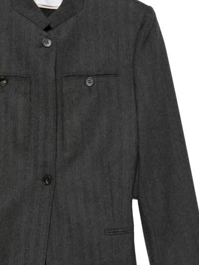Litkovska Button-up Layered-back Jacket In Gray