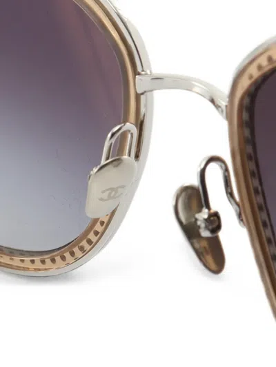 Pre-owned Chanel Oversized-frame Sunglasses In Neutrals