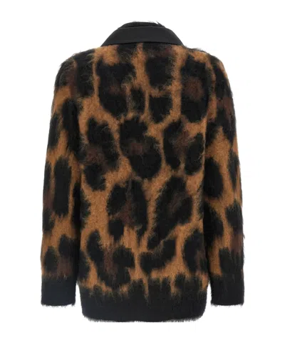 Sacai Cardigan With Double-breasted Insert In Multi