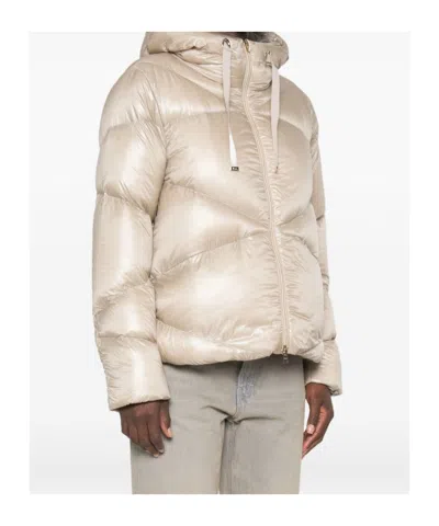 Herno Quilted Long-sleeve Down Jacket In Neutral