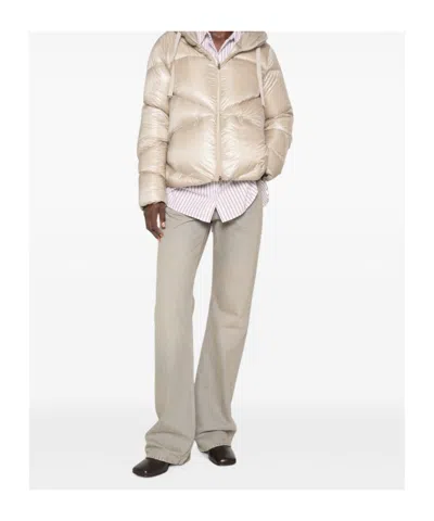 Herno Quilted Long-sleeve Down Jacket In Neutral