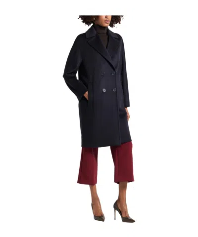 Max Mara Doublebreasted Coat In Blue
