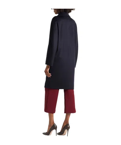 Max Mara Doublebreasted Coat In Blue