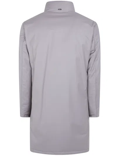 Herno High-neck Press-stud Jacket In Gray