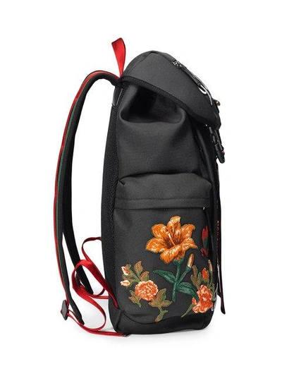Shop Gucci Techpack With Embroidery In Black